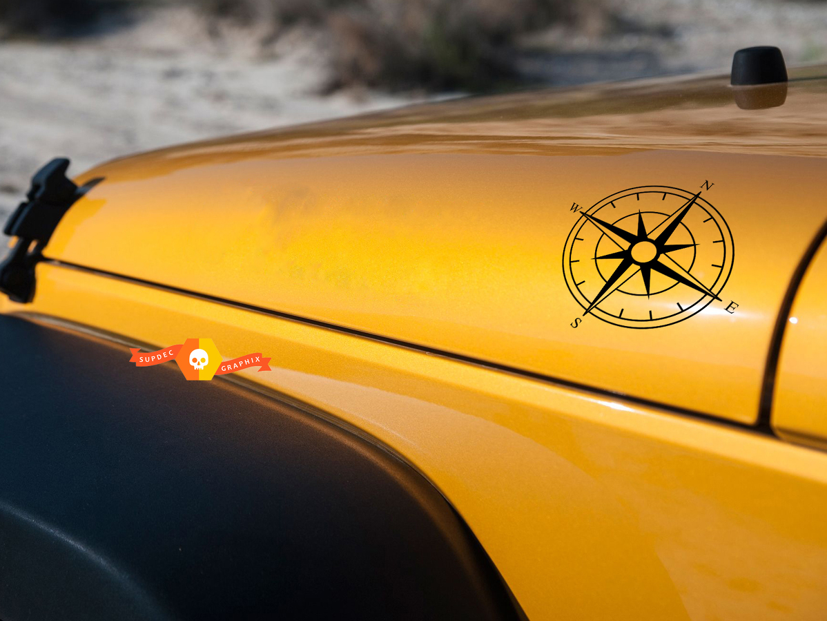 Small Compass Decal Set for Jeep Wrangler