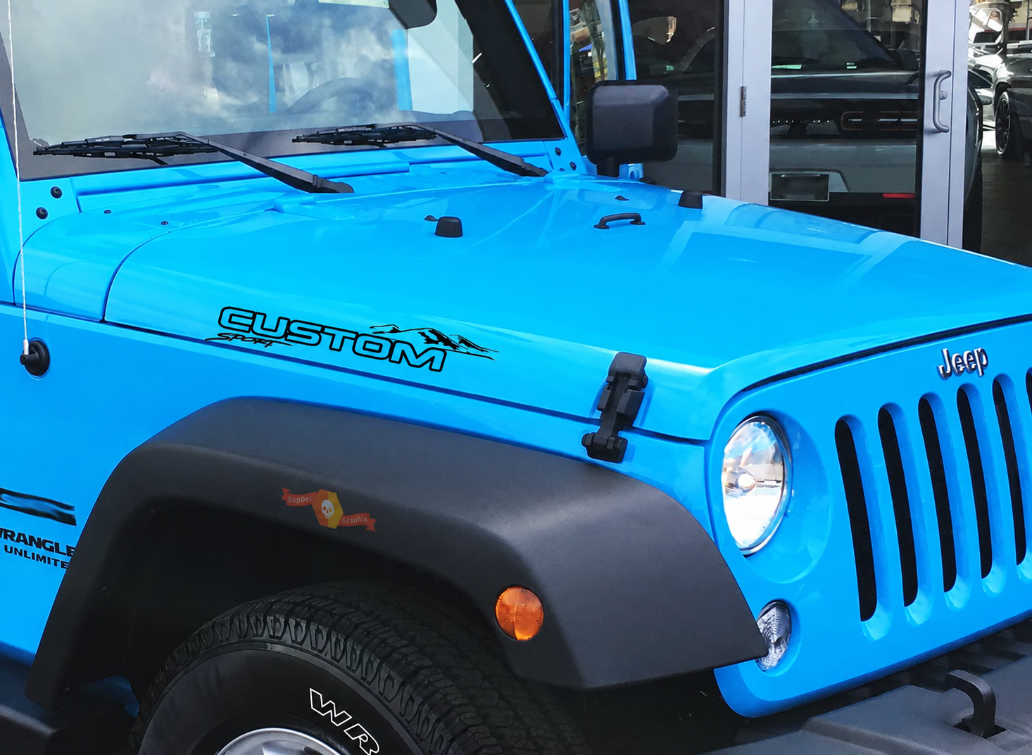 CUSTOM Mountain Sport Lettering Hood Vinyl Decal Sticker for Jeep Wrangler