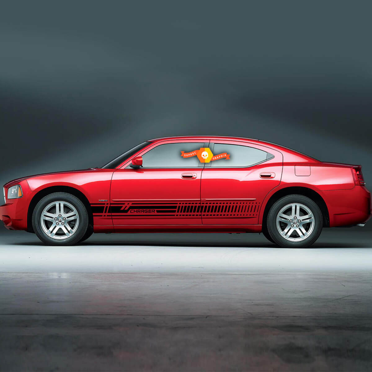 Side Stripe Graphic Decal Sticker Kit for Dodge Charger LX 2005–2011