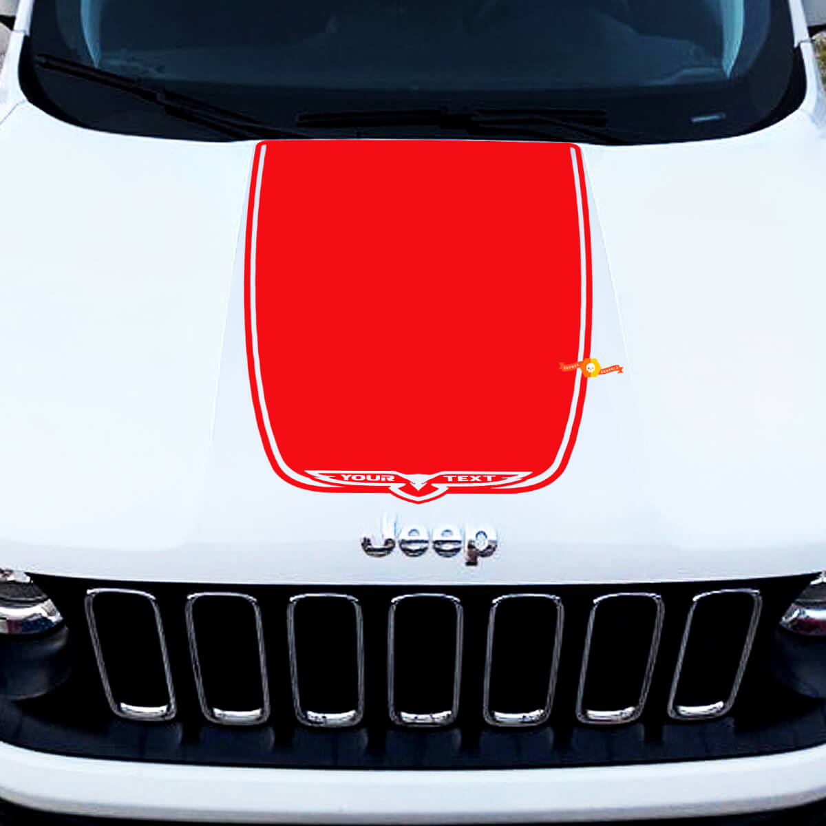 Custom Lettering Hawk Style Graphic Vinyl Hood Decal Sticker for Jeep Cherokee