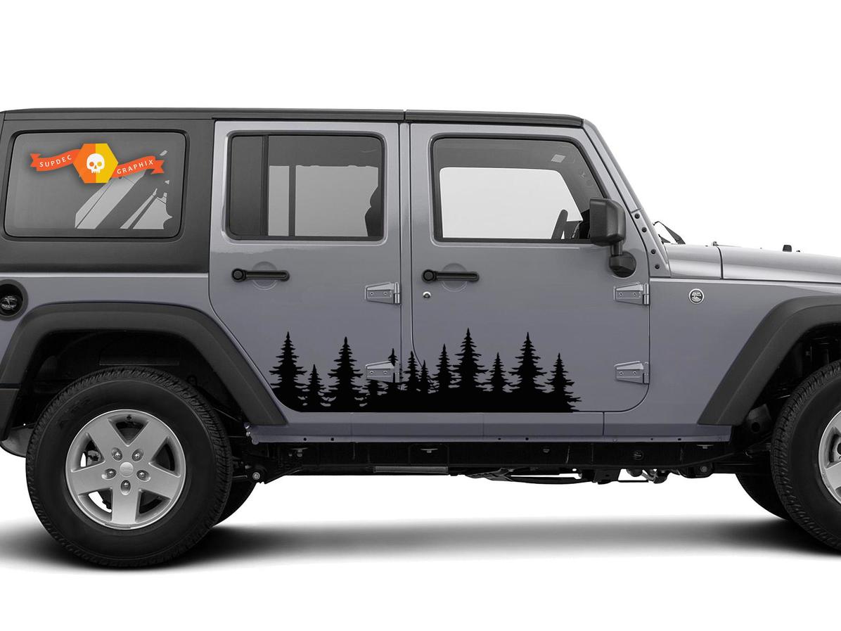 Forest Tree Side Decalcomania Grafica - Adesivo porta all'aperto Jeep Wrangler 4x4 USA