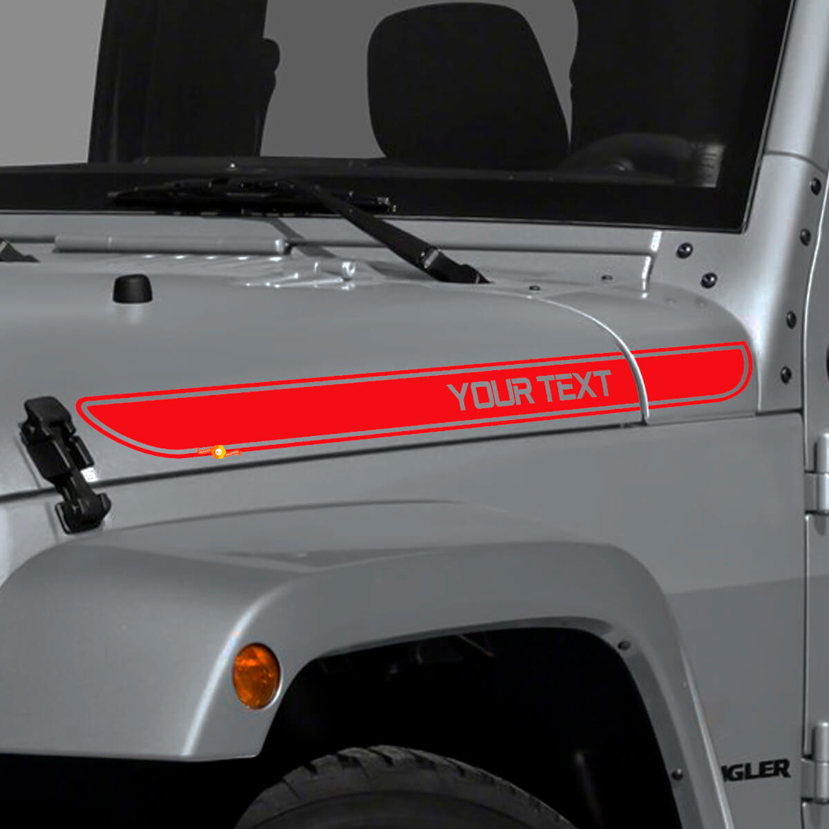 Custom Lettering Stripe Hood Vinyl Sticker Decal for Jeep Wrangler