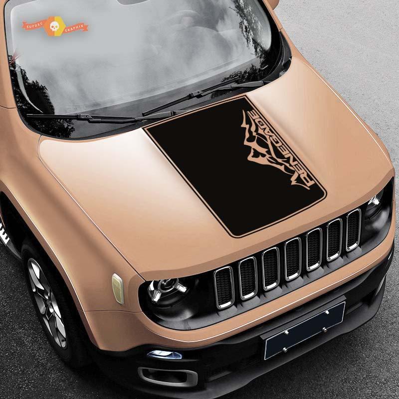 Jeep Renegade Mountain Hood Grafik Vinyl Aufkleber Aufkleber Seite Logo
