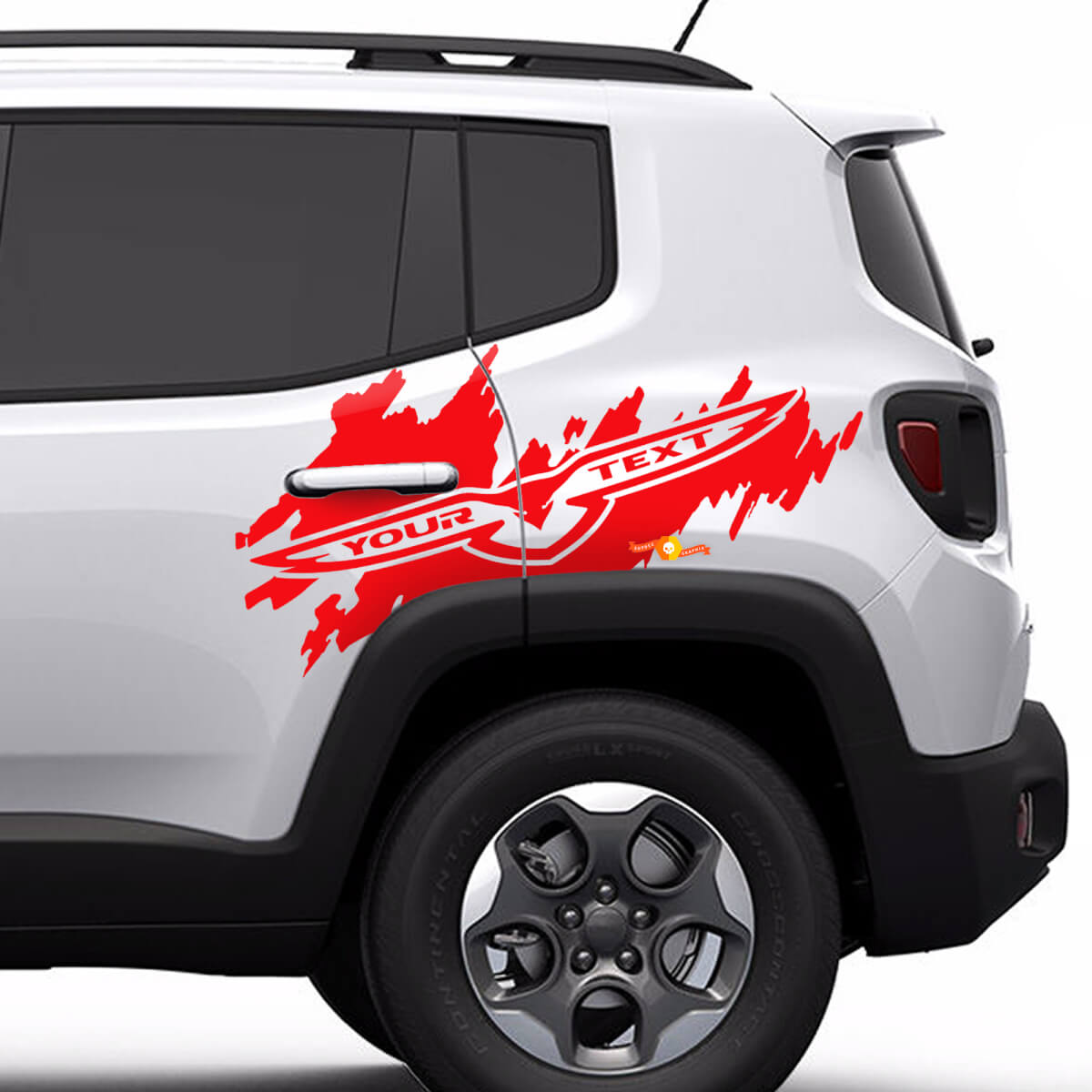 Trailhawk Side Splash Logo Graphic Rear Door Side Vinyl Sticker Decal for Jeep Renegade Cherokee