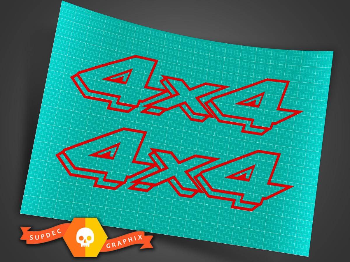 4x4 Outline Off Road 4WD Vinyl Decal for Ford Truck