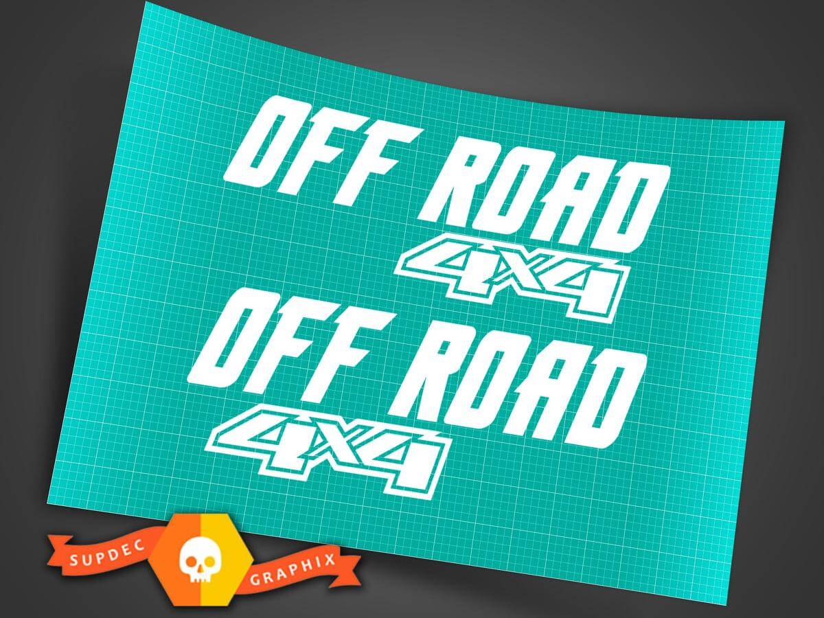Pair 4x4 Off Road 4WD Vinyl Decals for Ford Truck