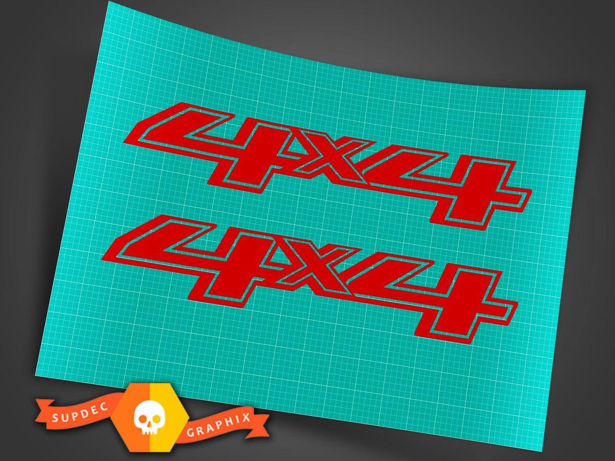 Red 4x4 4WD Logo Vinyl Decal for Musclecar Truck