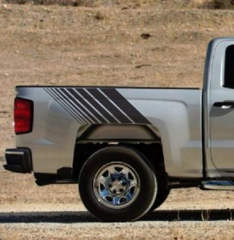 Chevrolet Silverado Hash Marks Back Stripe Vinyl Decal Truck Z71 4x4 Off road