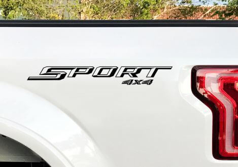 Sport 4x4 Bedside Decal Pair Vinyl for Ford F-150 2015 2016