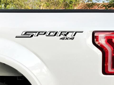 Sport 4x4 Bedside Decal Pair Vinyl 2 for Ford F-150 2015 2016