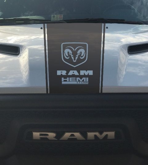 Dodge Ram Rebel Hemi 5,7 L Vinyl Aufkleber Aufkleber Motorhaube Rennstreifen, Fabrik-Stil