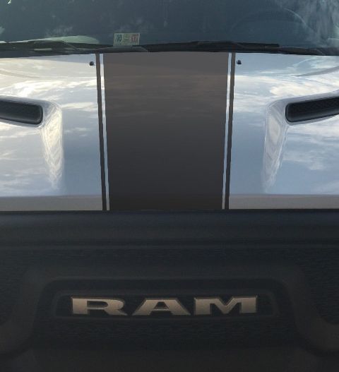 Dodge Ram Rebel Hemi 5.7 L vinyl decal sticker hood solid stripe, factory style