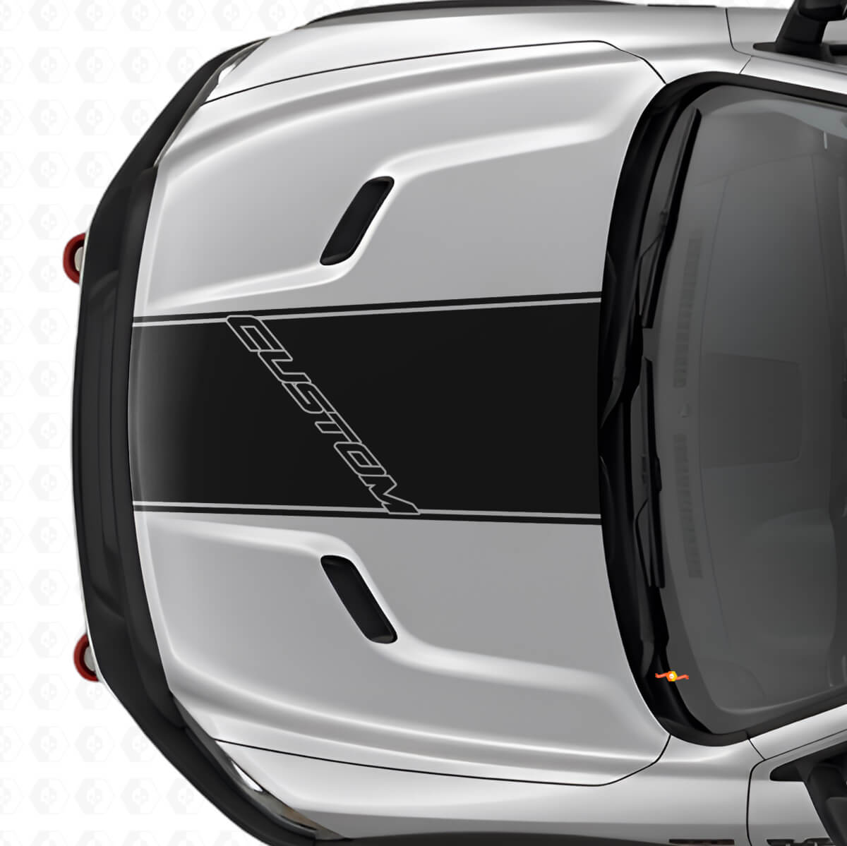 Custom Lettering Outline Hood Stripe Vinyl Decal for Dodge Ram 