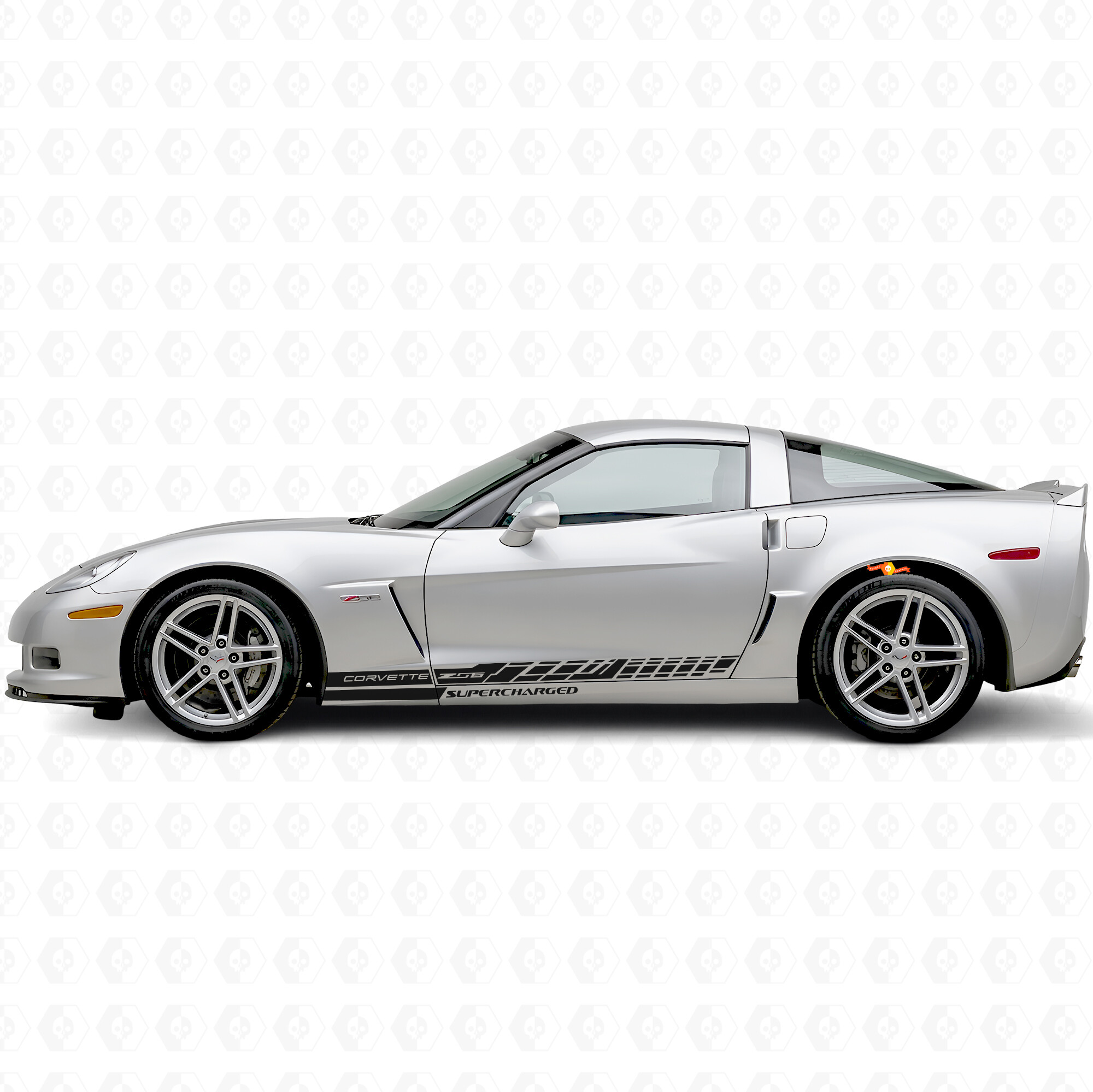 Racing Style Stripes Side Vinyl Decal Sticker for Chevrolet Corvette C6 2005-2013