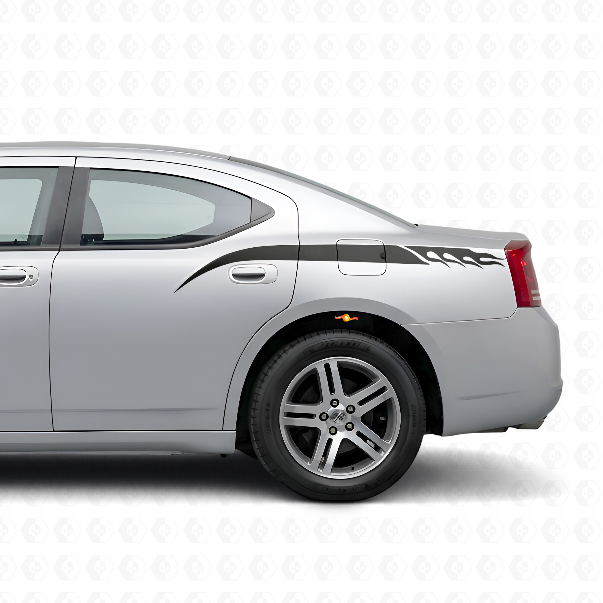 Flame Style Stripes Side Vinyl Decal Sticker for Dodge Charger 2006-2010