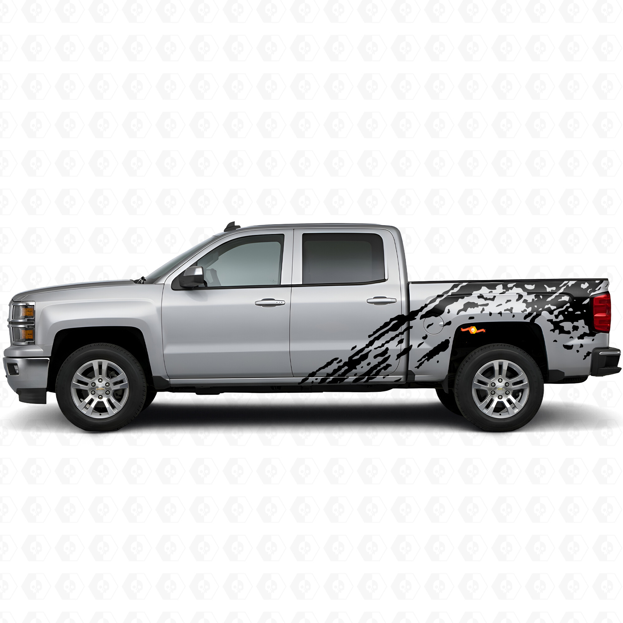 Mud Splash Bedside Vinyl Decal Sticker for Chevrolet Silverado 2014-2017
