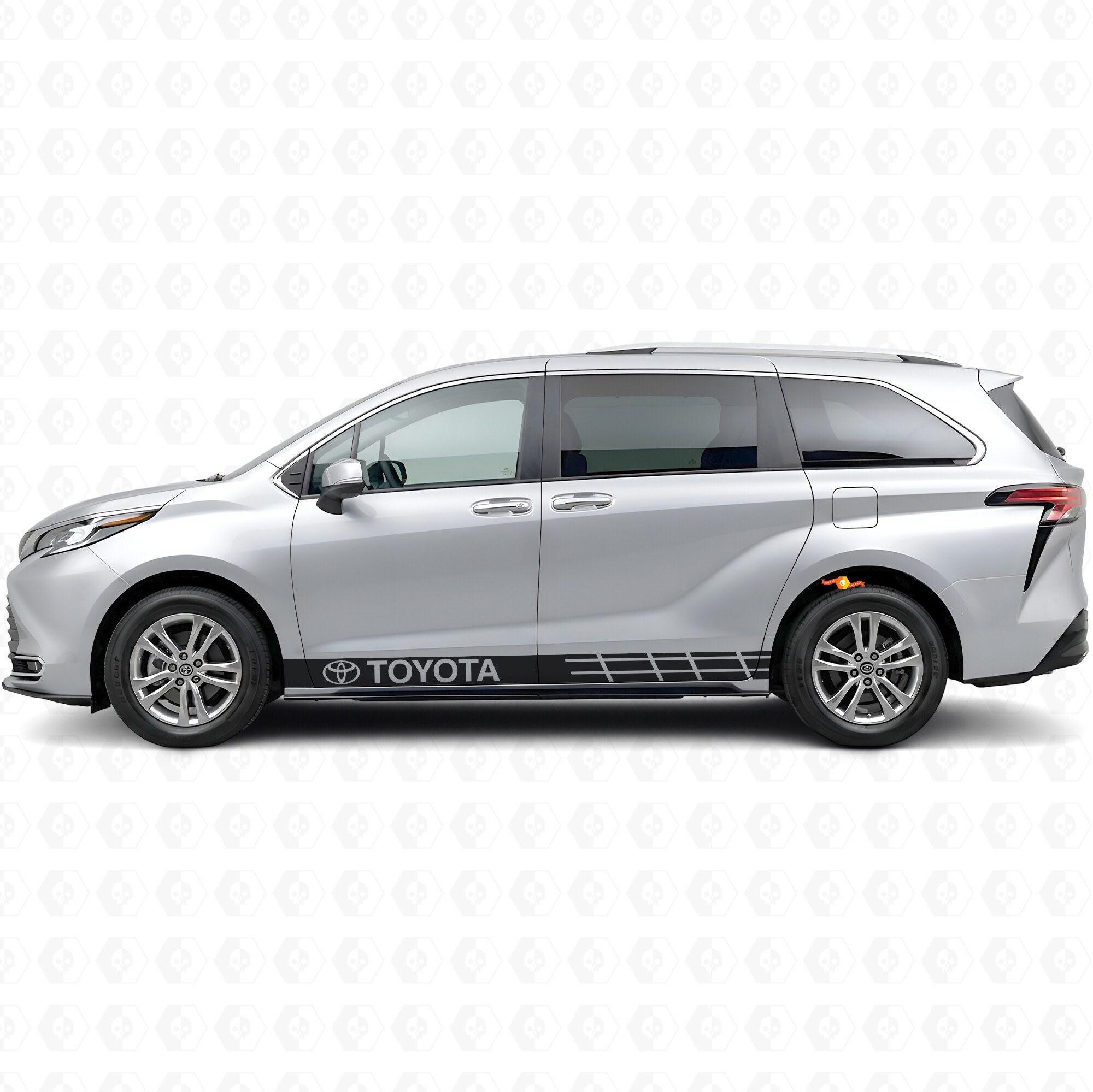 Branded Accent Stripes Rocker Panel Vinyl Decal Sticker for Toyota Sienna