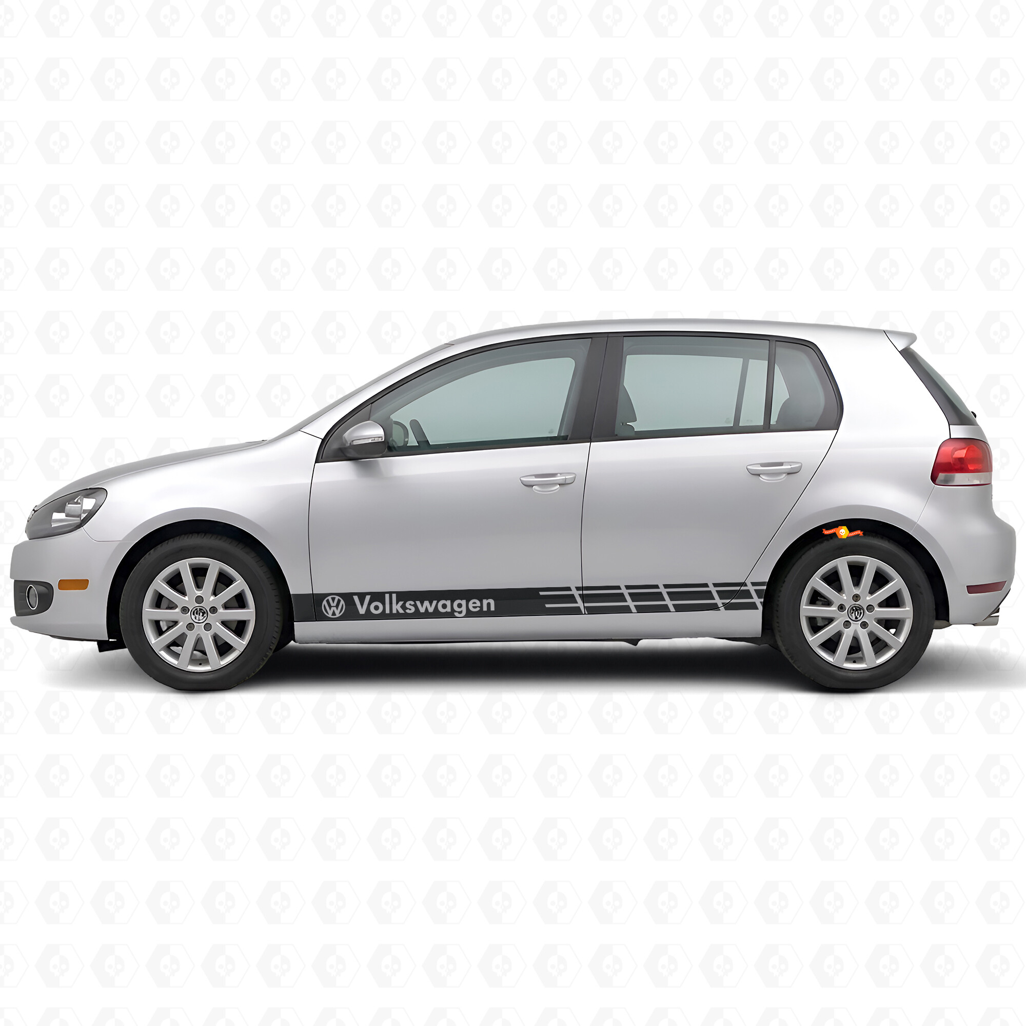 VW Logo Racing Stripes Side Vinyl Decal Sticker for Volkswagen Golf