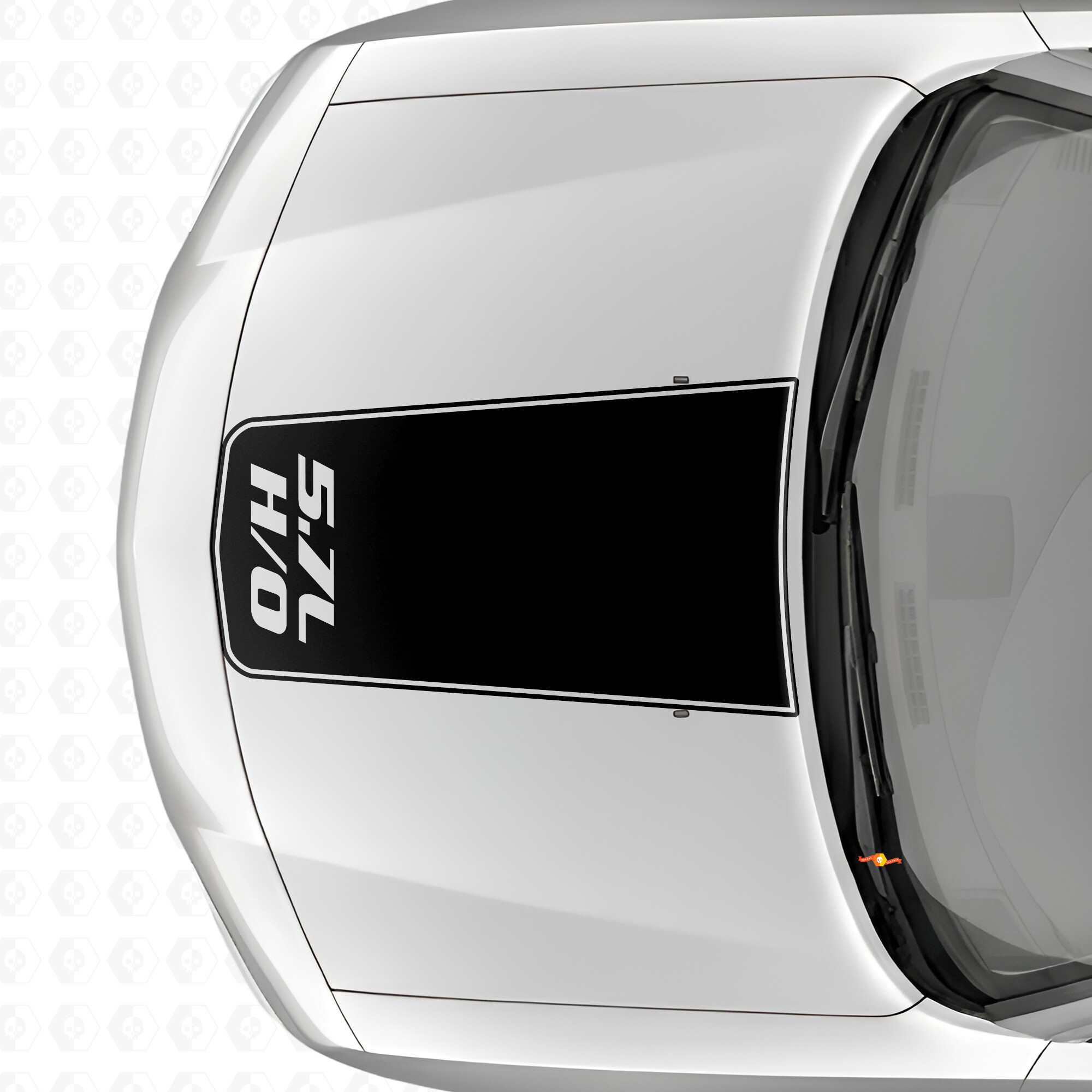5.7L H/O Blackout Outline Stripe Hood Vinyl Decal Sticker for Dodge Charger 2006-2010
