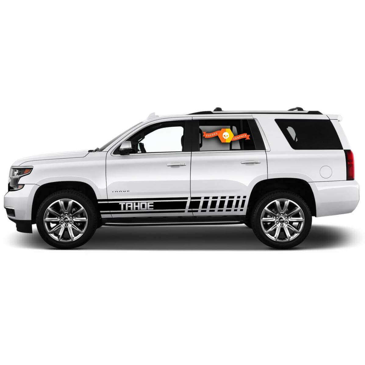 Racing Style Rocker Panel Stripes Vinyl Decal Set for Chevrolet Tahoe