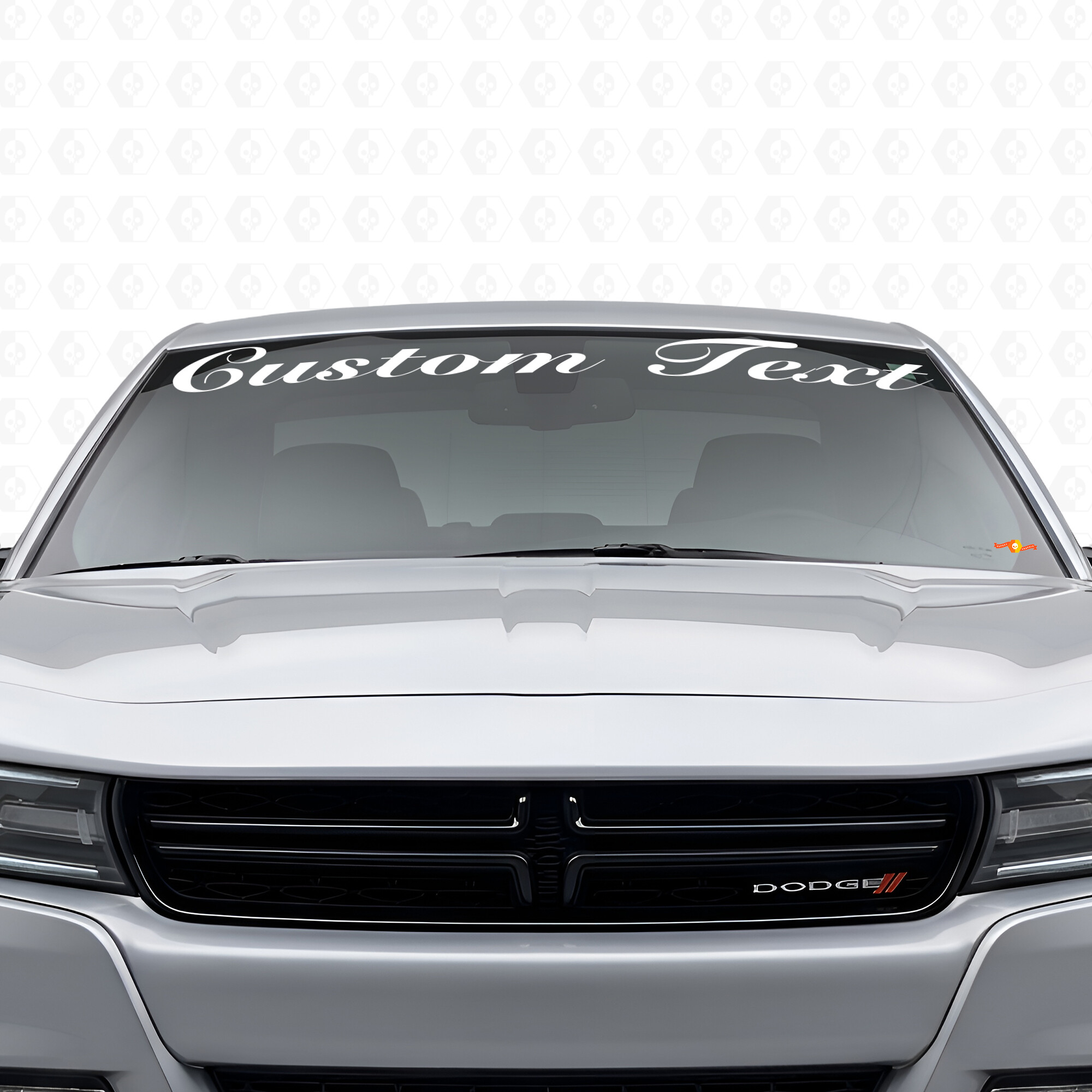 Custom Text Handwritten-style Windshield Vinyl Decal Sticker for Dodge Charger 2015-2026
