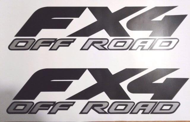 Off Road Matte Black Gray Sport Chrome Decal Set 2 for Ford Truck Fx4