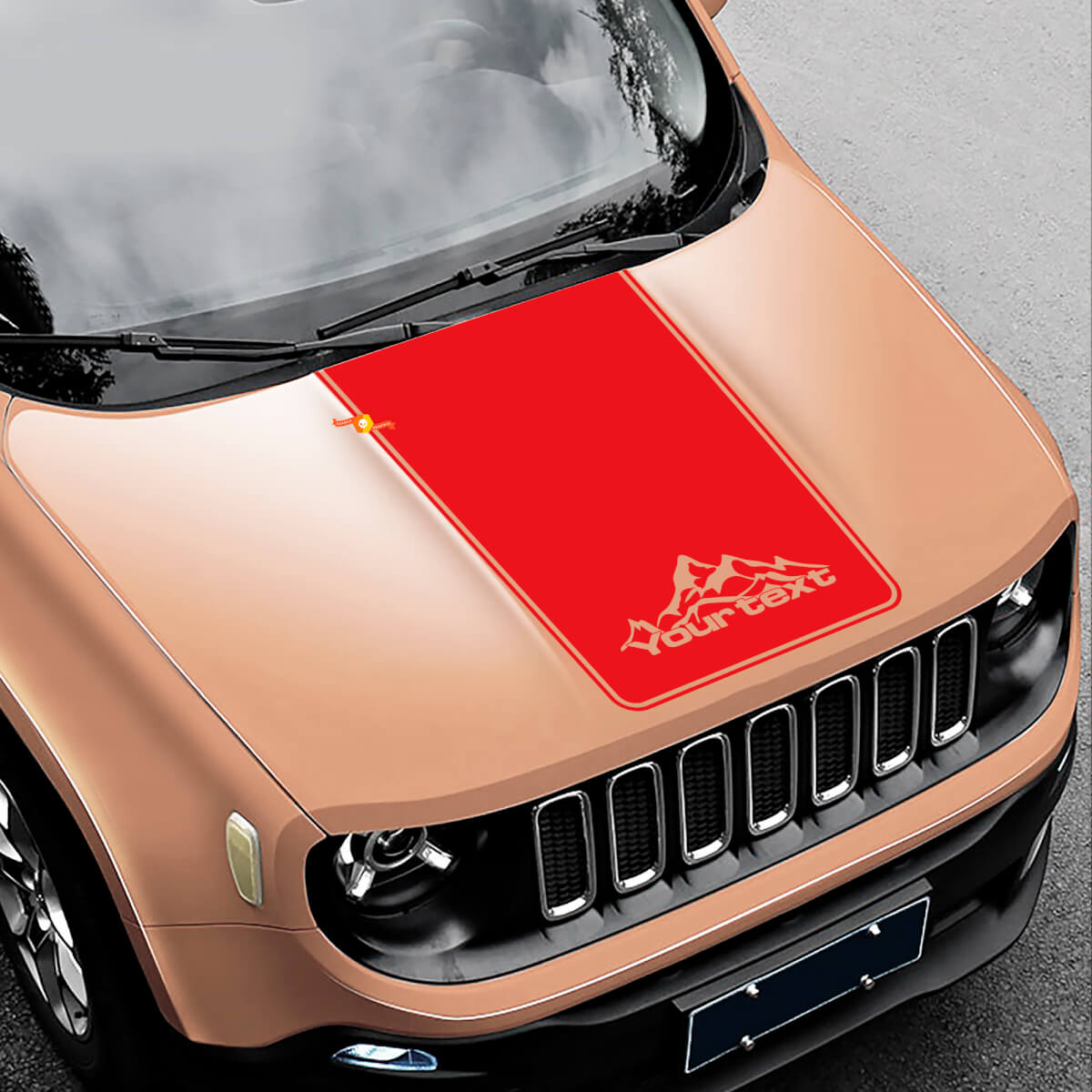 Custom Wide Stripe Hood Vinyl Decal Sticker for Jeep Renegade