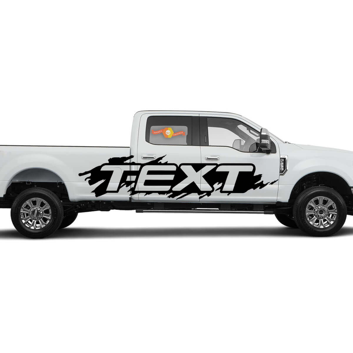 TEXT Mud Splash Side Vinyl Decal Kit for Musclecar F-250