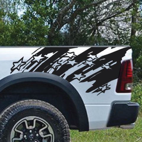 Amerikanische Flagge Sterne Splash Splatter Grunge Pickup Truck Vinyl Aufkleber Bett Grafik