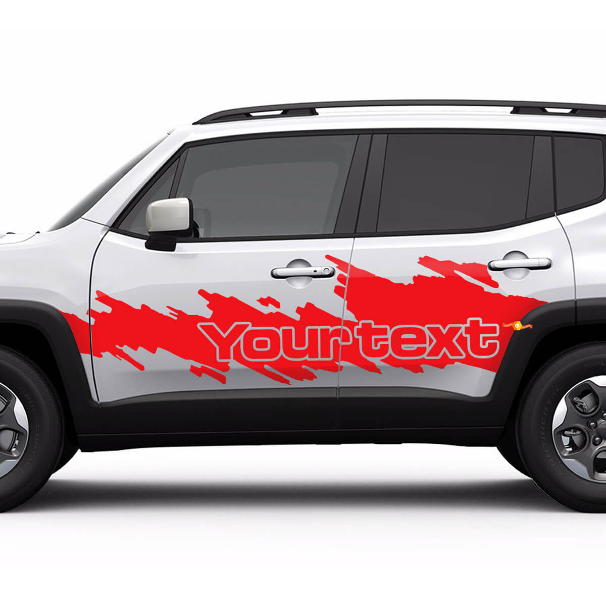 Custom Text Splash Splatter Graphic Side Doors Vinyl Decal Sticker for Jeep Renegade