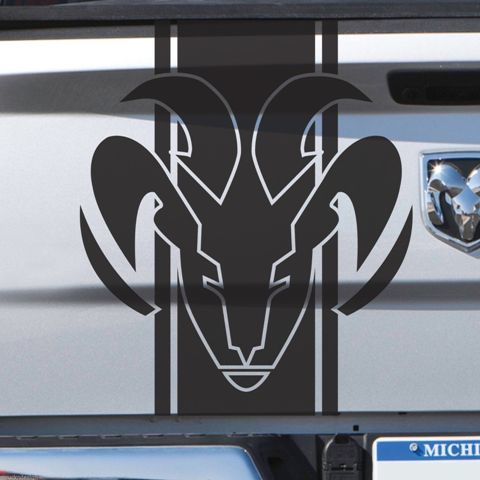 Dodge Ram Stripe Logo Gráfico Etiqueta Etiqueta Etiqueta Etiqueta Lado o Camión trasero Cama de vinilo