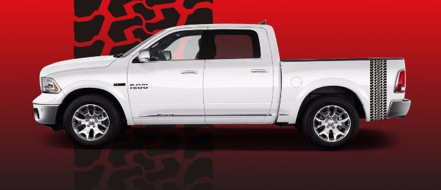 Dodge Ram 2016 HEMI MOPAR SPORT GROSSES HORN Reifenprofil Truck Bed Decal Set