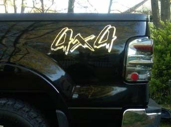 4x4 Grunge Style Bedside Vinyl Decal Sticker for Chevrolet Silverado