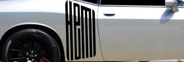 CUDA HEMI Text Logo Decal Graphic Vinyl Challenger Charger SRT RT RAM