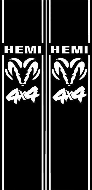 DODGE HEMI 4x4 RACING STRIPES Vinyl Aufkleber Aufkleber Emblem Grafik Logo