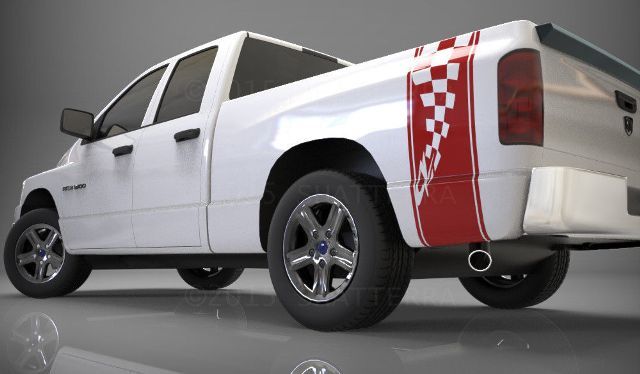 Pair Ford First On Race Day Custom Color Decal Sticker | Checkered Flags | Car Truck