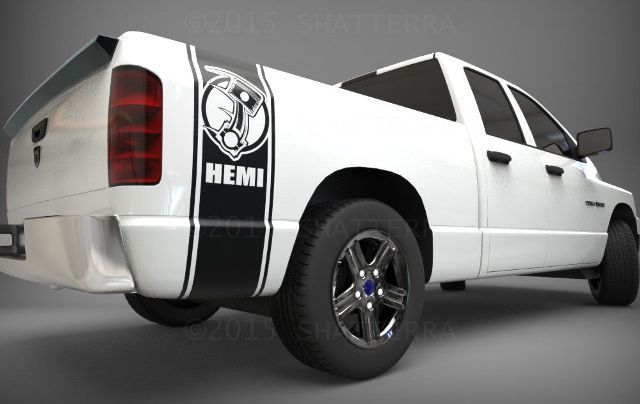 1500 2500 Truck Bed side stripes Hemi PISTON decals Sticker Bed Band