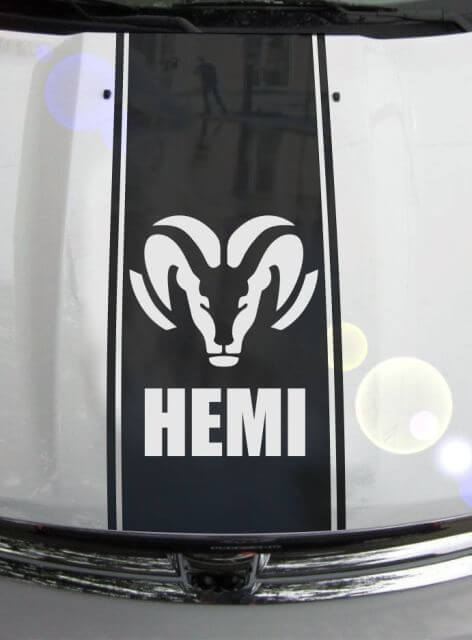 Ram Truck Hood Stripes Vinyl Decal Sticker Graphic DH-004B for Dodge Ram 1500 2500 3500
