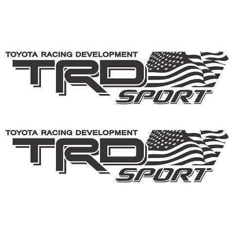 TRD Sport USA Flag Bedside Vinyl Decal Sticker for Toyota Tacoma