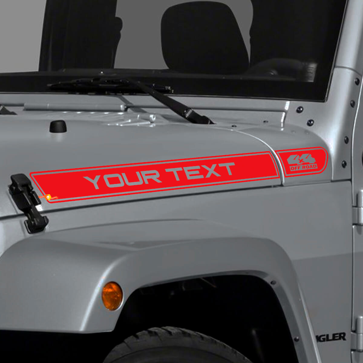 Custom Text 4x4 Off Road Logo Hood Stripe Vinyl Sticker Decal for Jeep Wrangler TJ