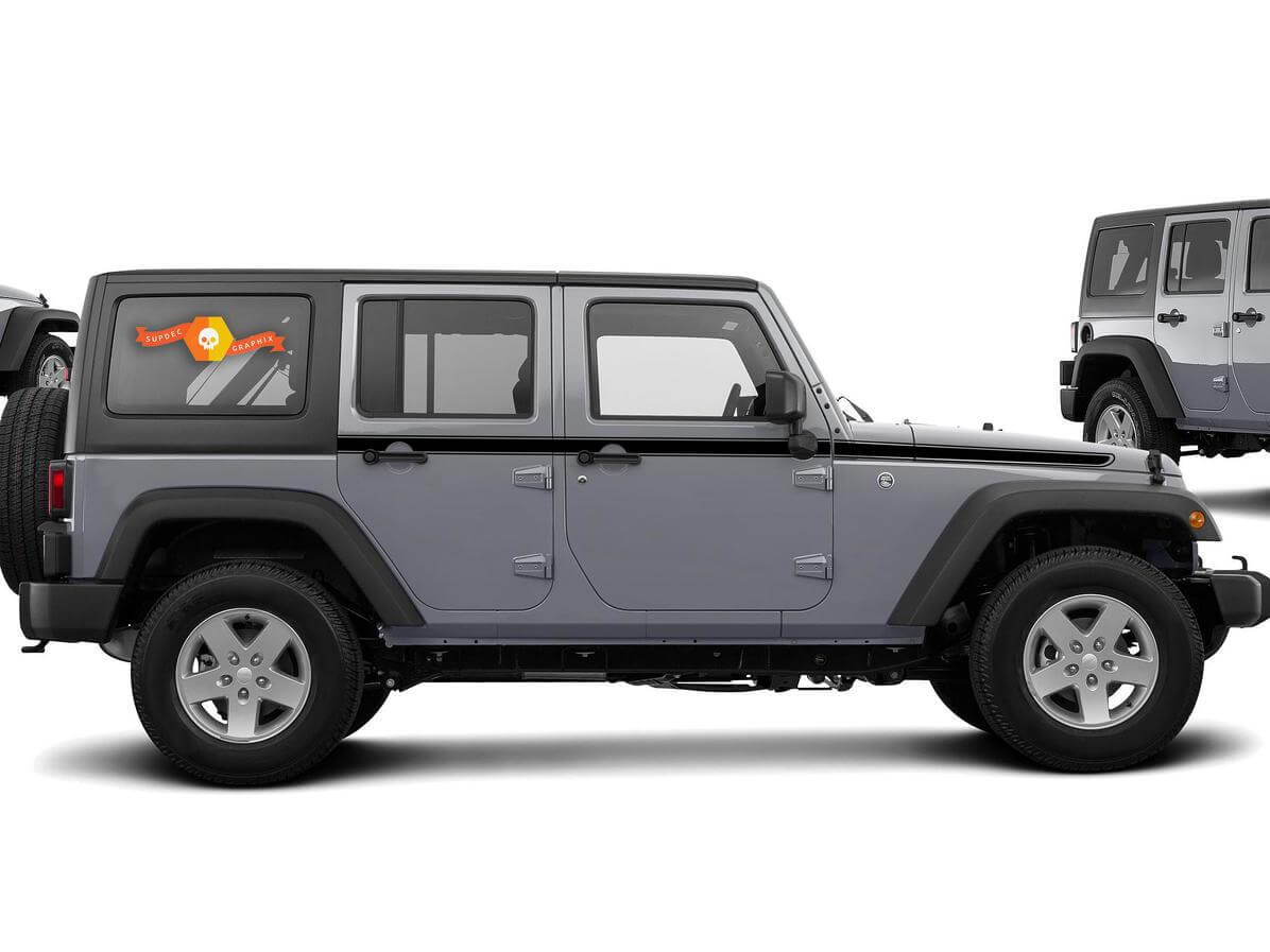 Rubicon Recon Chief Stripes Side Vinyl Decal Kit for Jeep Wrangler JK JKU
