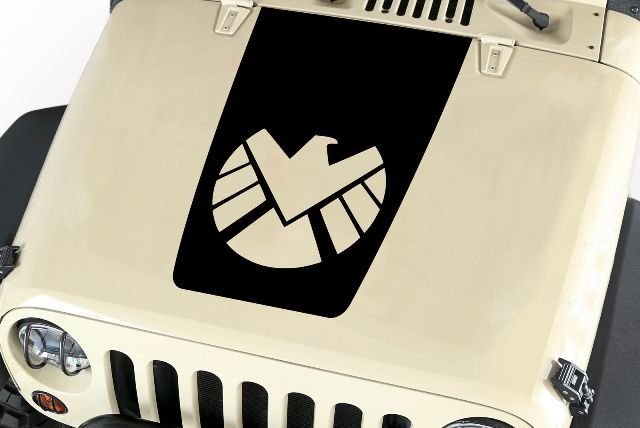 Patriot Eagle Hood Blackout Vinyl Decal Sticker fits: Jeep Wrangler JK TJ YJ