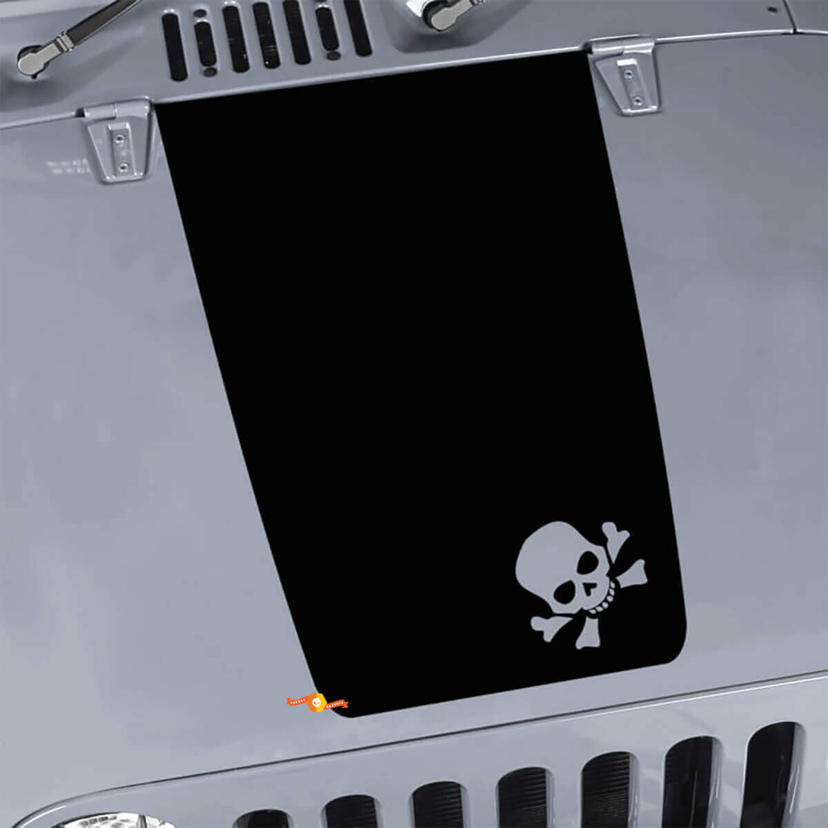 Skull Hood Blackout Vinyl Decal Sticker for Jeep Wrangler JK TJ YJ JL