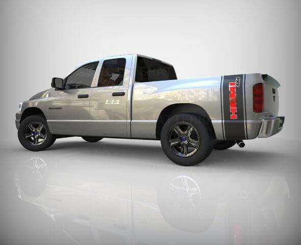 4x4 Bed Box Side Graphic Stripe Sticker for Dodge Ram 1500
