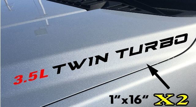 3.5L Twin Turbo Hood Vinyl Decal for Musclecar F-150 EcoBoost V6