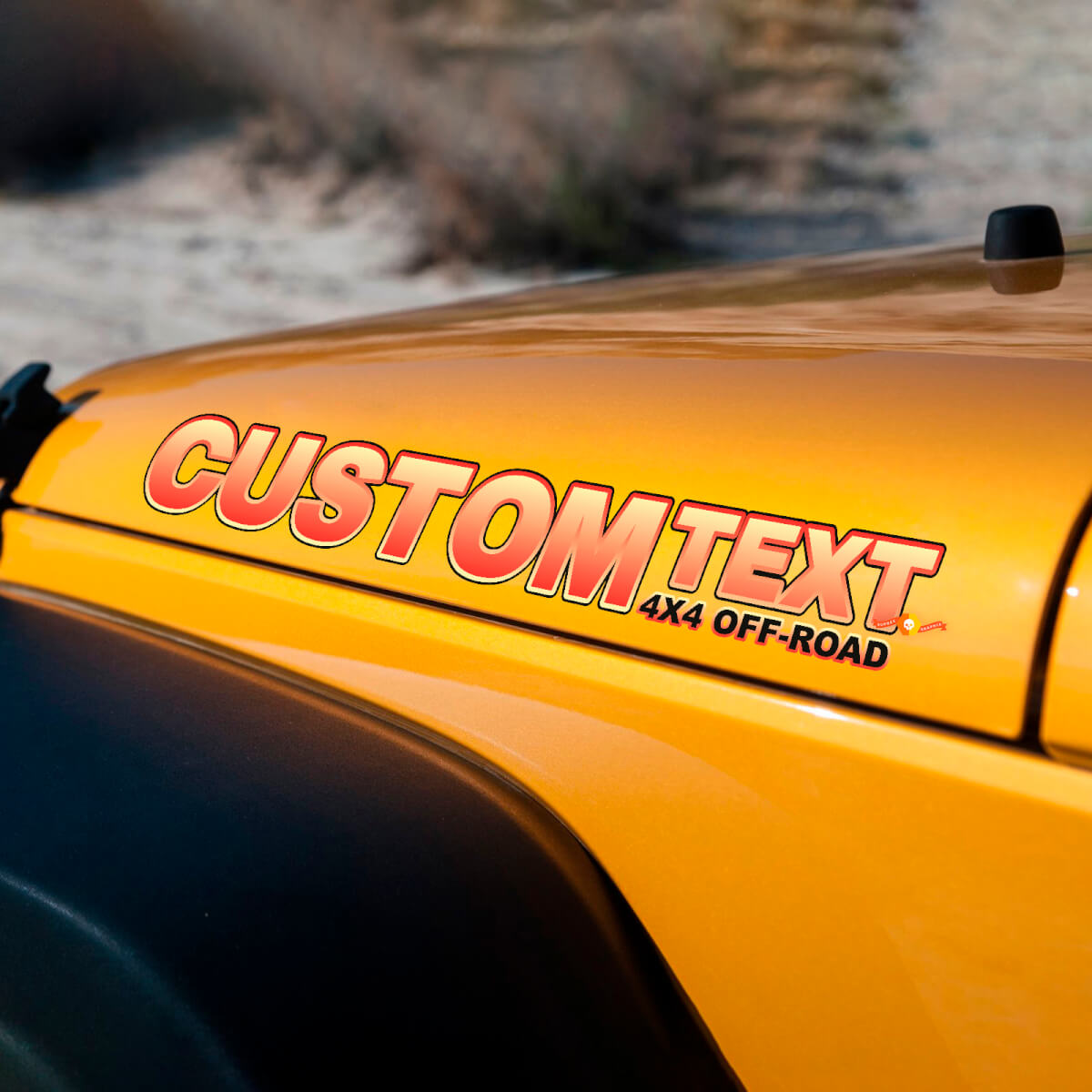 Lettering 4x4 Off Road Hood Vinyl Decal Stickers for Jeep Wrangler