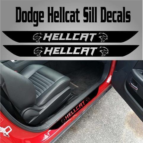  Dodge Challenger Hellcat Door Sill Decals 2015 2016 2017 SRT Hemi 392 Protector