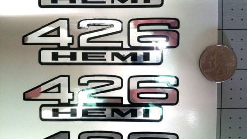 426 Hemi Chrome and Black Fender Decal Kit for Dodge