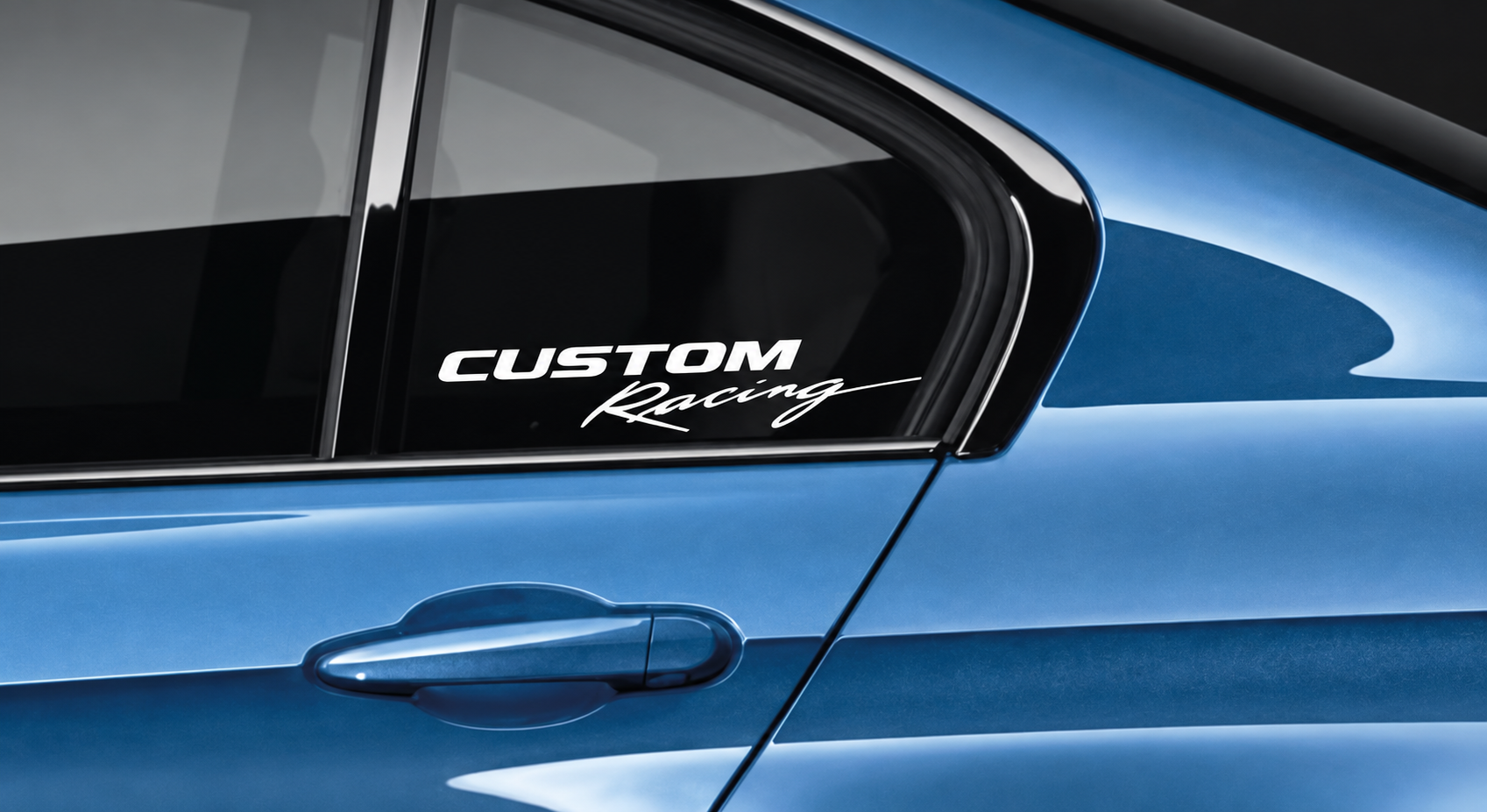 CUSTOM Racing Lettering Pair Side Window Vinyl Decal Stickers — Hellcat Style