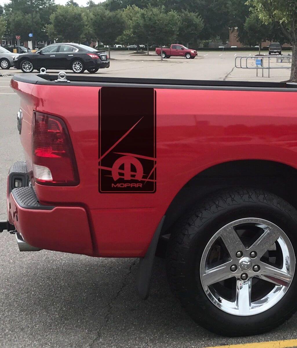 2 Vinyl Graphics Racing Stripes Sticker 5.7 for Dodge Ram Rear Bed